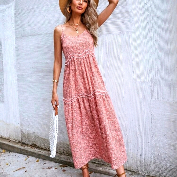 πBoho Dusty Pink Print Cami Dressπ - Picture 2 of 5